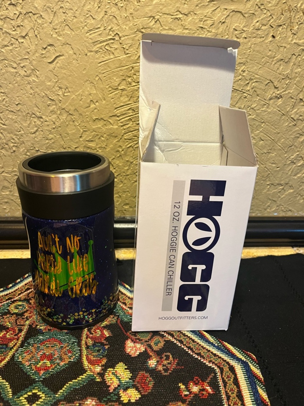 NIB HOGG Mardi Gras 12oz Custom Insulated Tumbler - Picture 8 of 11